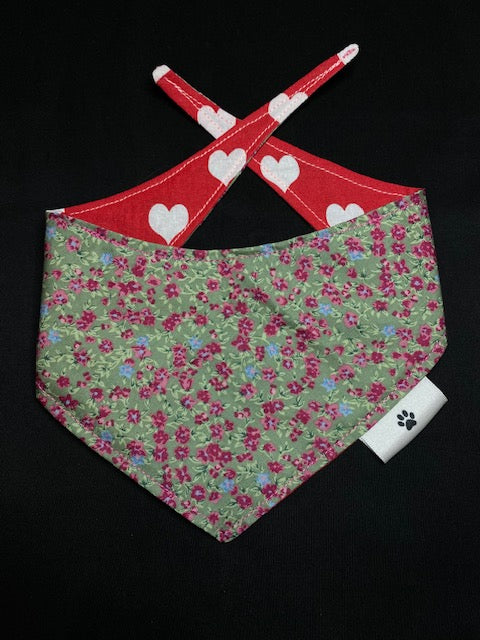 White & Red Hearts - XS