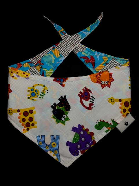 Checked Dino Patchwork - M