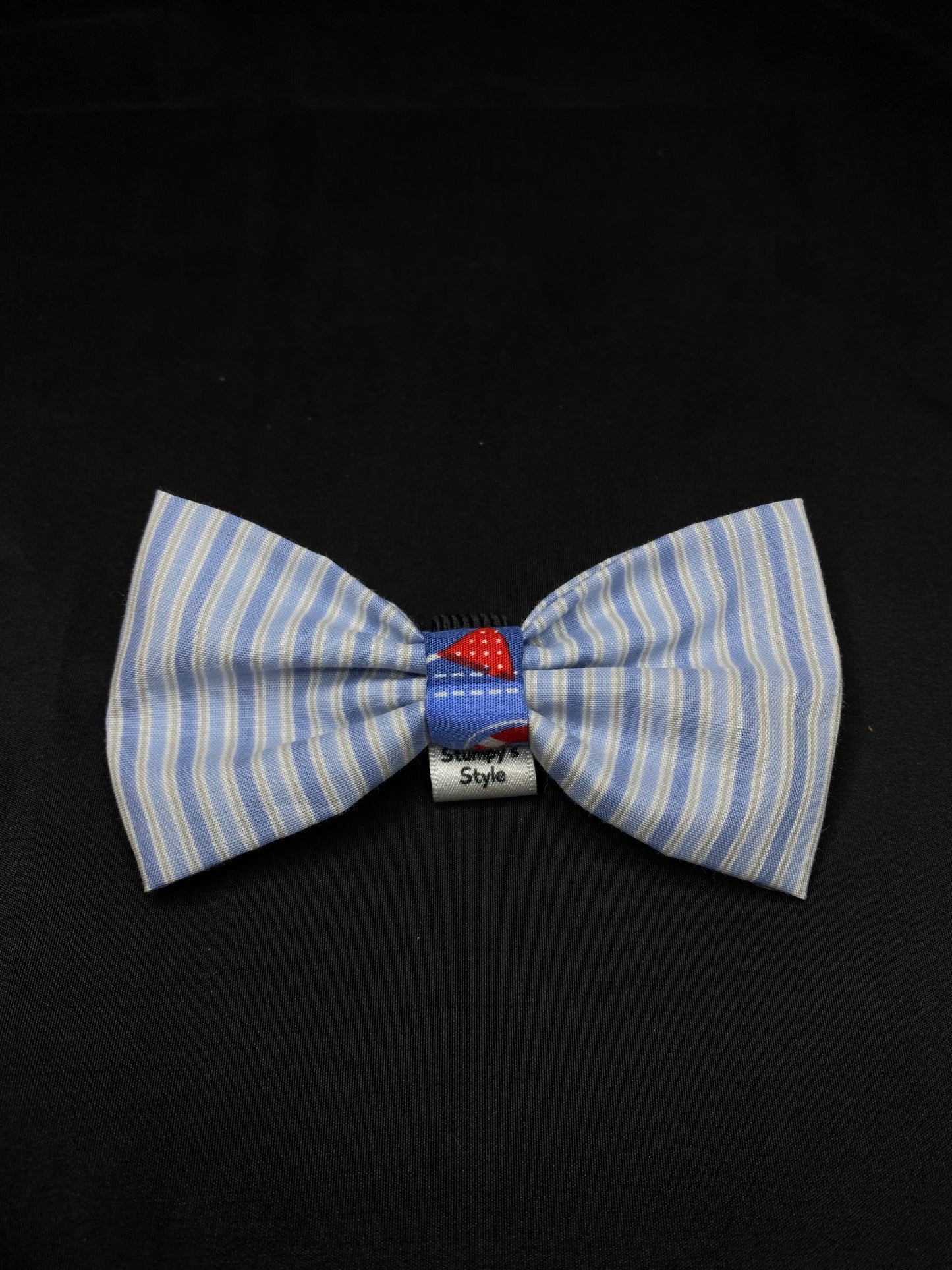 Blue Stripes Bow