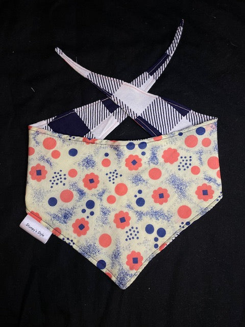 Blue & Peach Flowers - M