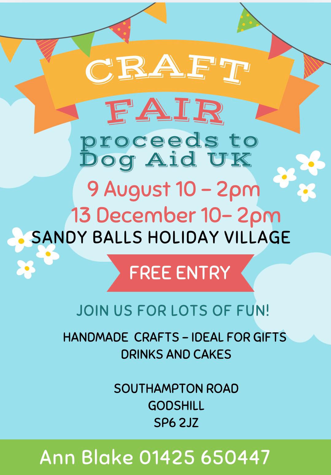 Dog Aid Craft Fair - 9th August