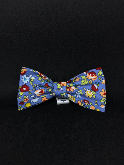 Blue Floral Bow