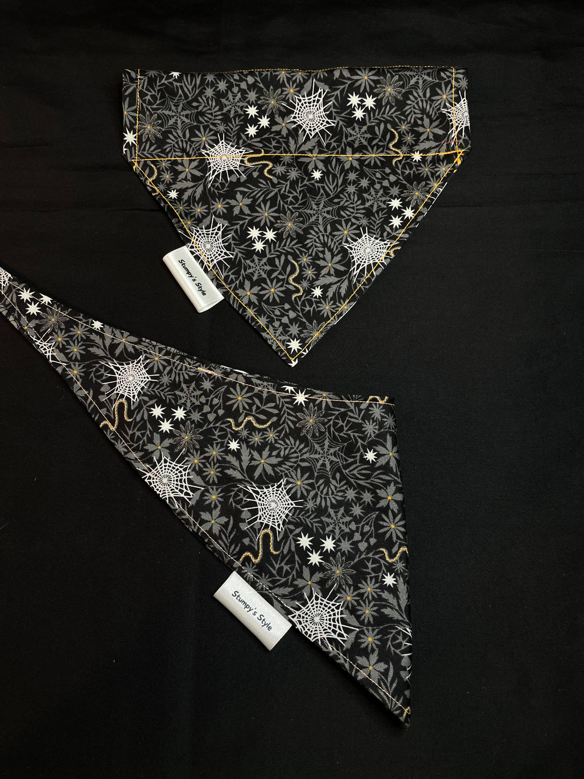 Black Spider Webs Bandana