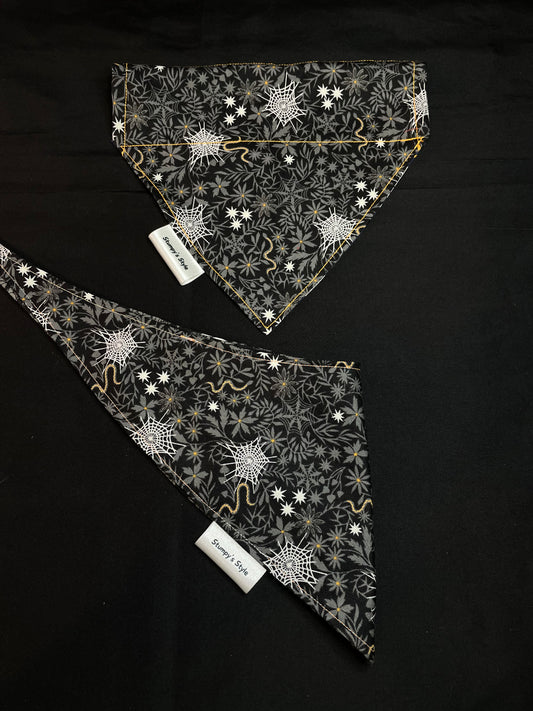 Black Spider Webs Bandana