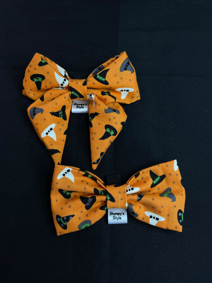 Orange Witches Hats Bow