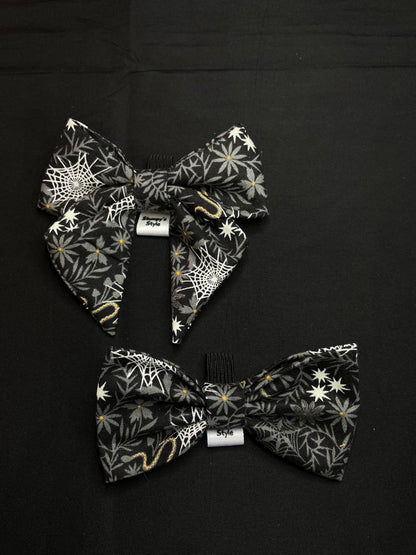 Black Spider Webs Bow