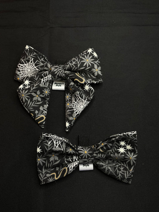 Black Spider Webs Bow