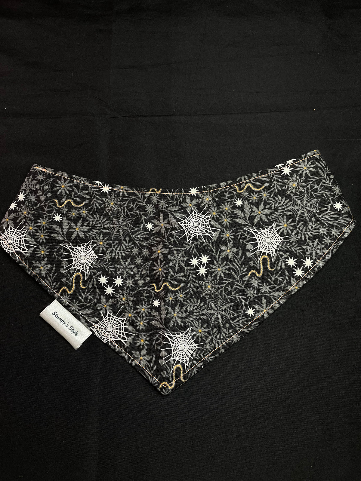 Black Spider Webs Bandana