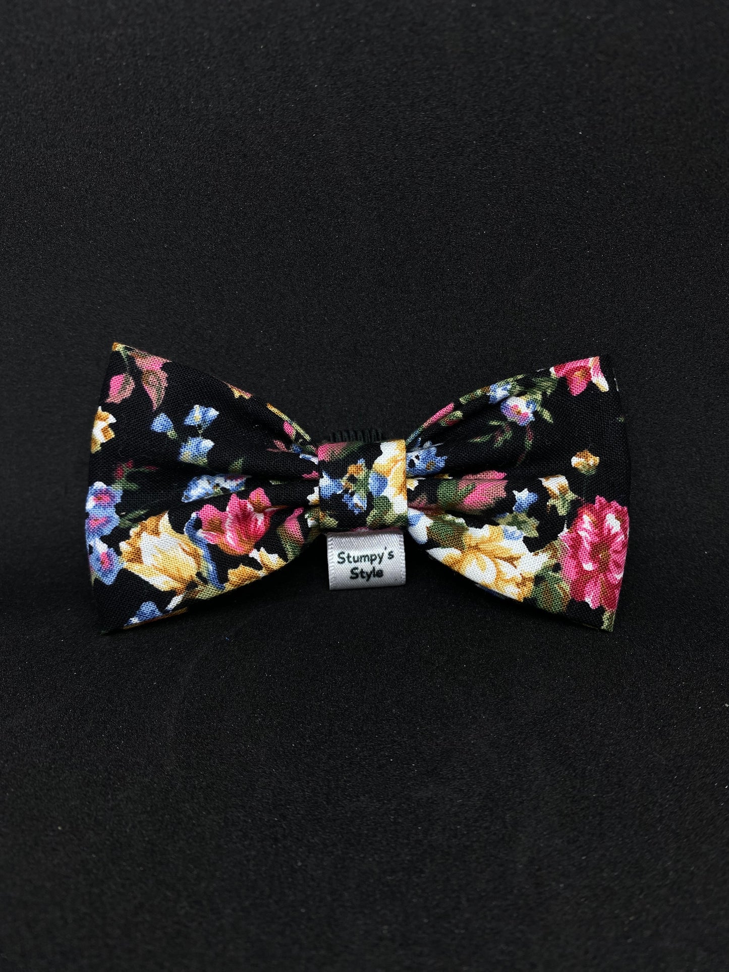 Midnight Floral Bow