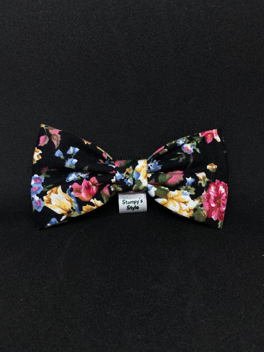Midnight Floral Bow
