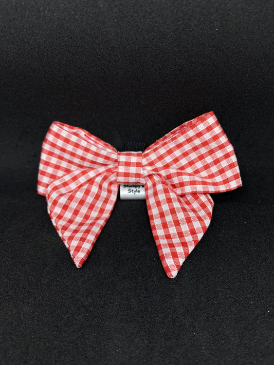 Red Checked Bow