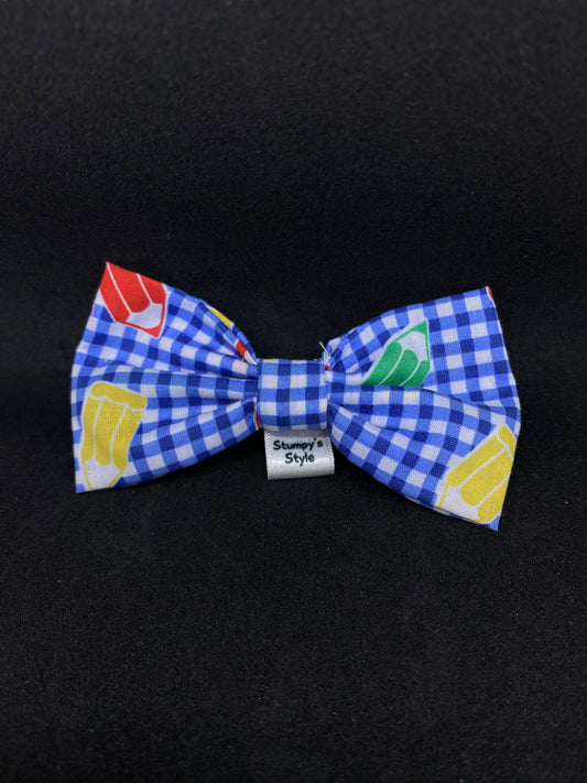School Checked Bow