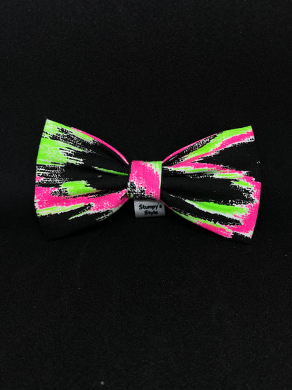 Neon Pink & Green Bow