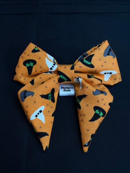 Orange Witches Hats Bow
