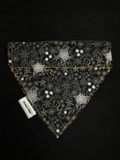 Black Spider Webs Bandana