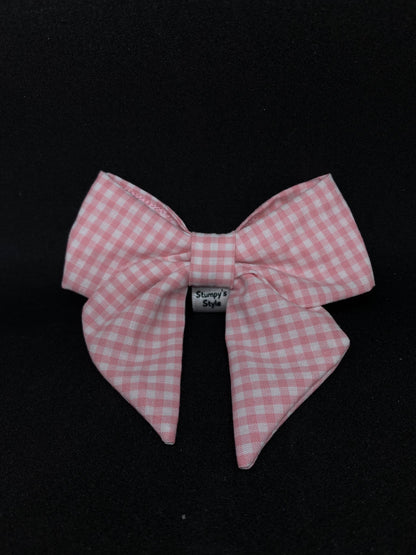 Pink Checked Bow