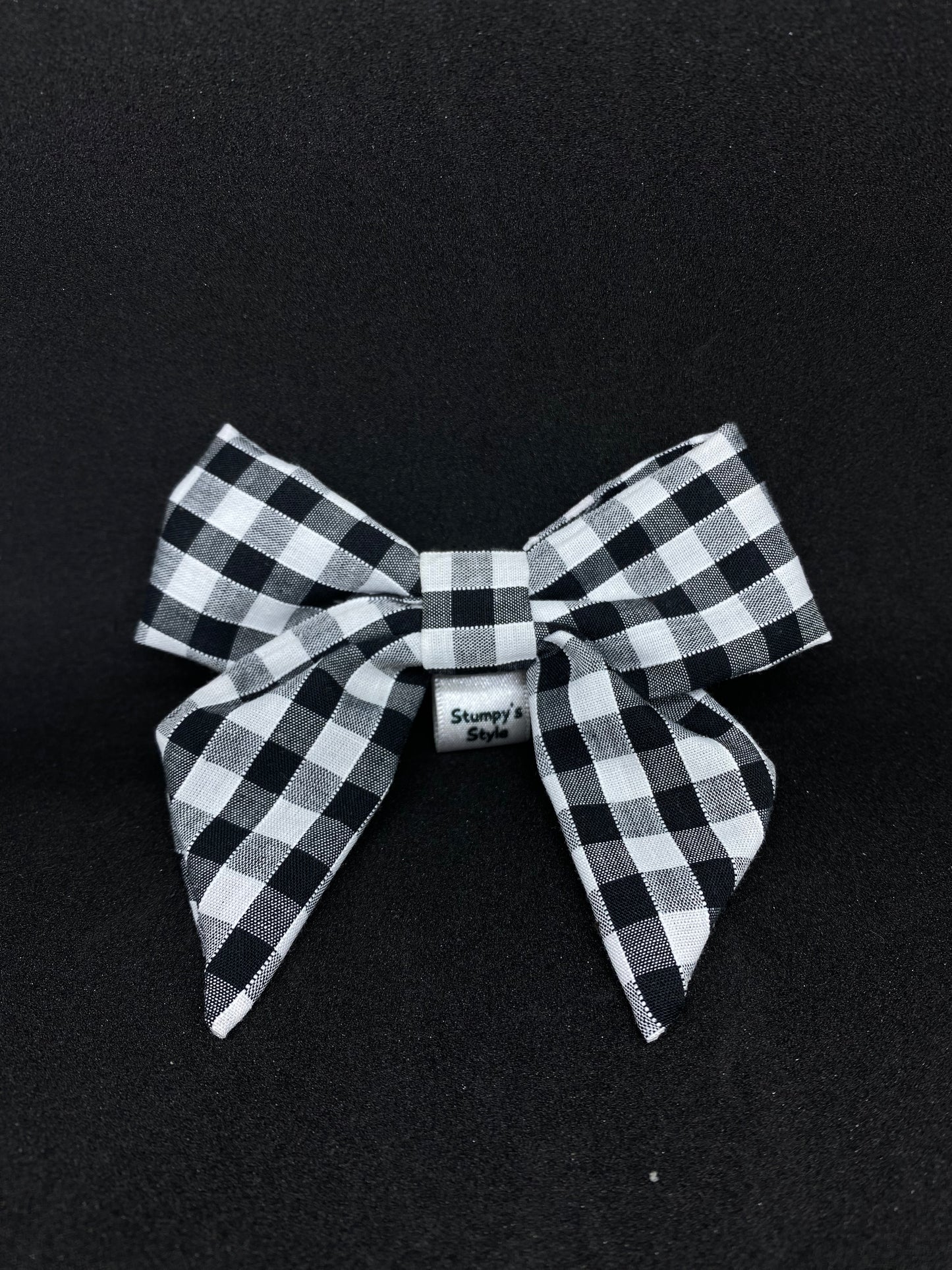 Black Checked Bow