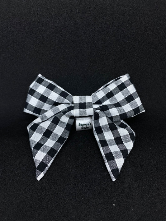 Black Checked Bow