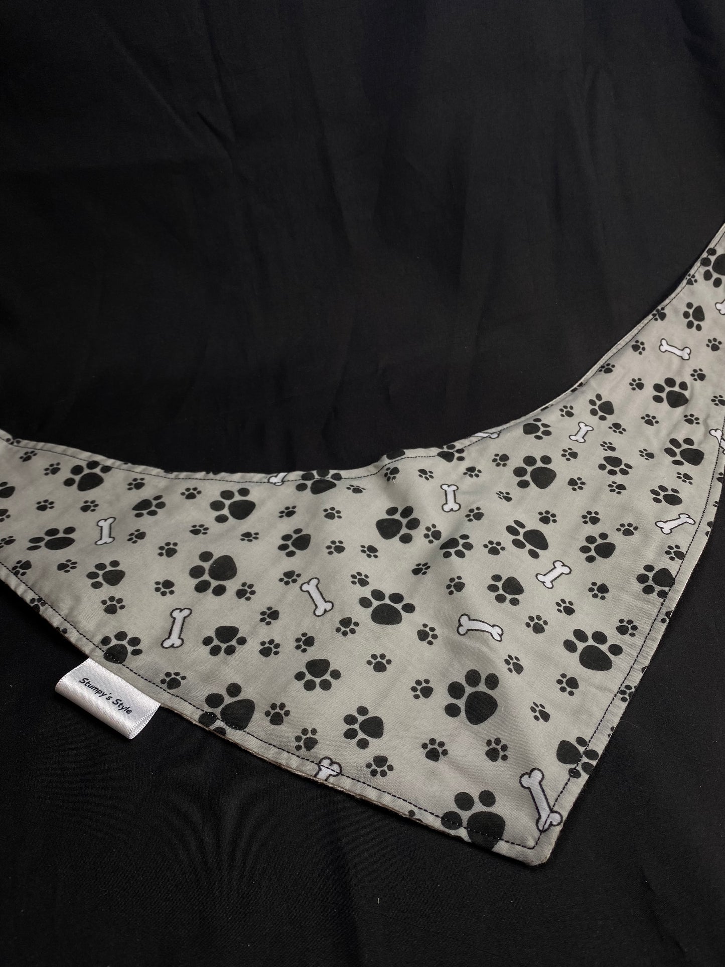 Grey Paw Prints Bandana