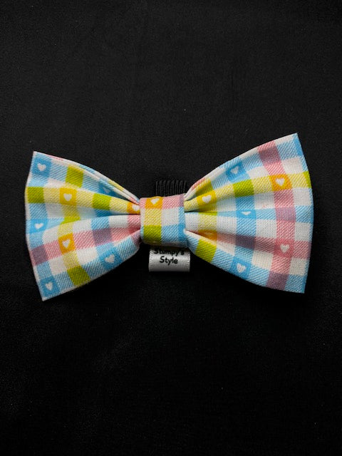 Checked Heart Bow
