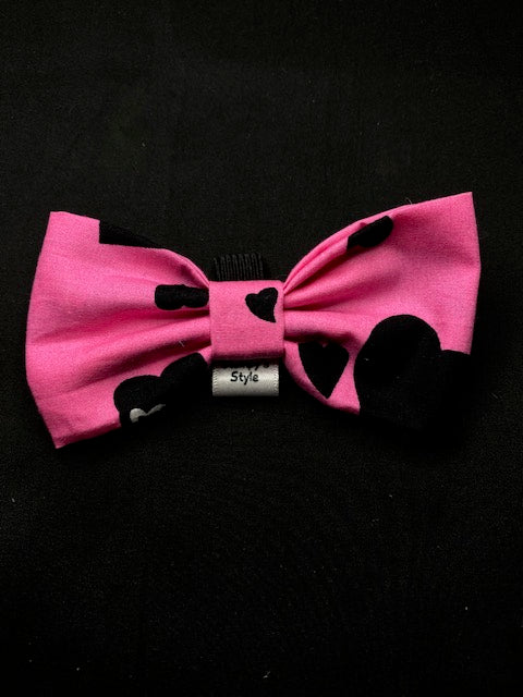 Bright Pink Hearts Bow
