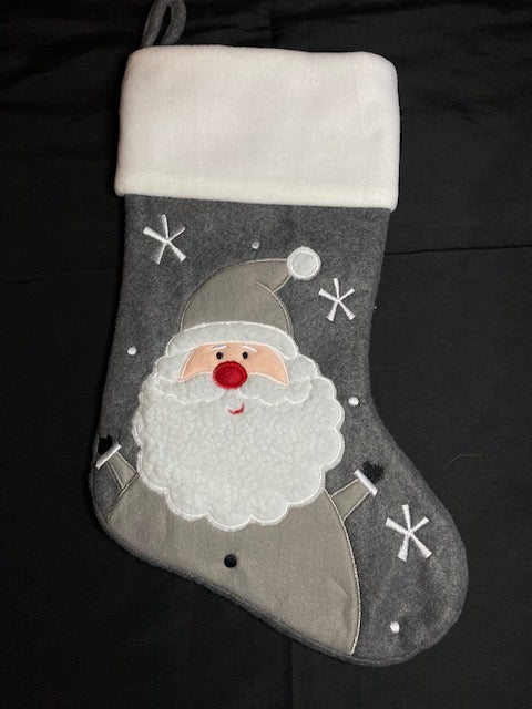 Dark Grey Santa Stocking