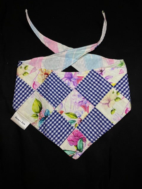 Blue Checked Patchwork - M