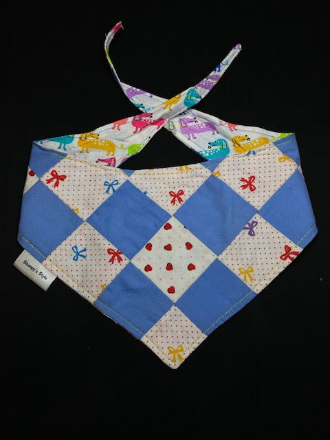 Blue Bows Patchwork - M