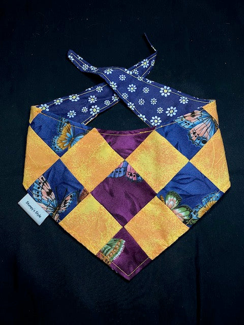 Orange Butterflies Patchwork - M