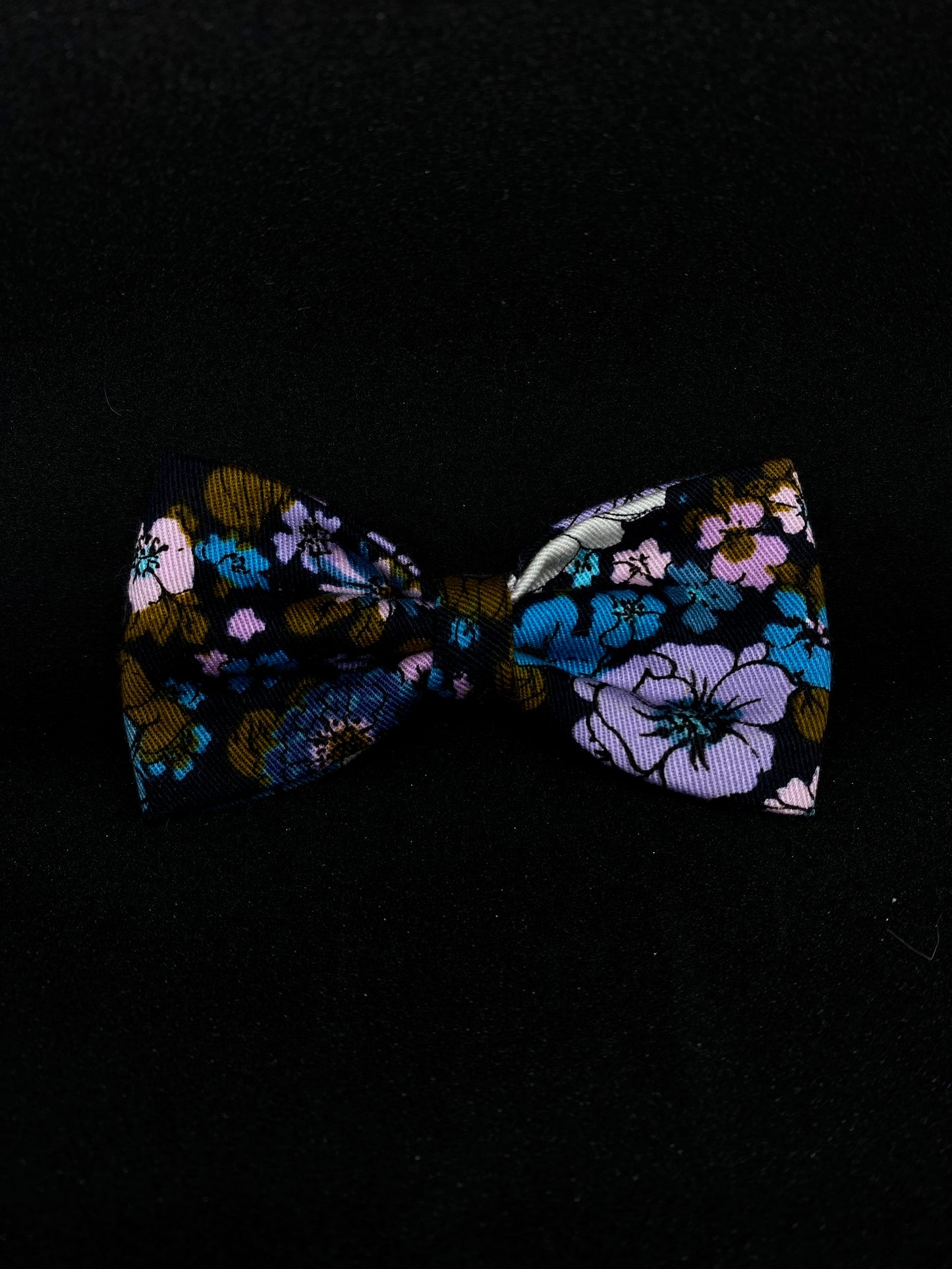 Purple & Blue Flowers Bow