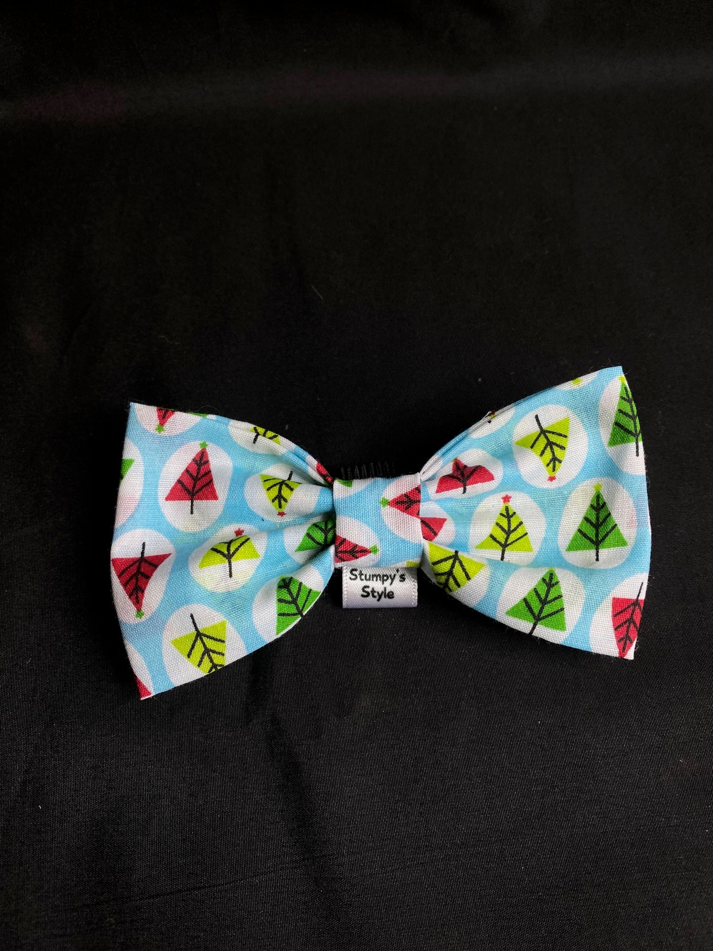 Blue Christmas Trees Bow