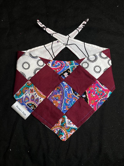 Burgundy Patchwork - S